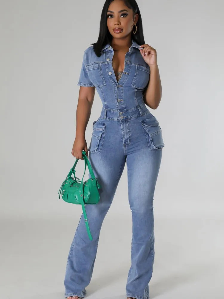salopette élégante en denim