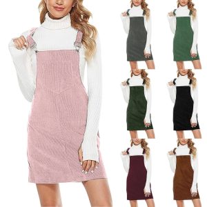 robe salopette velours côtelé