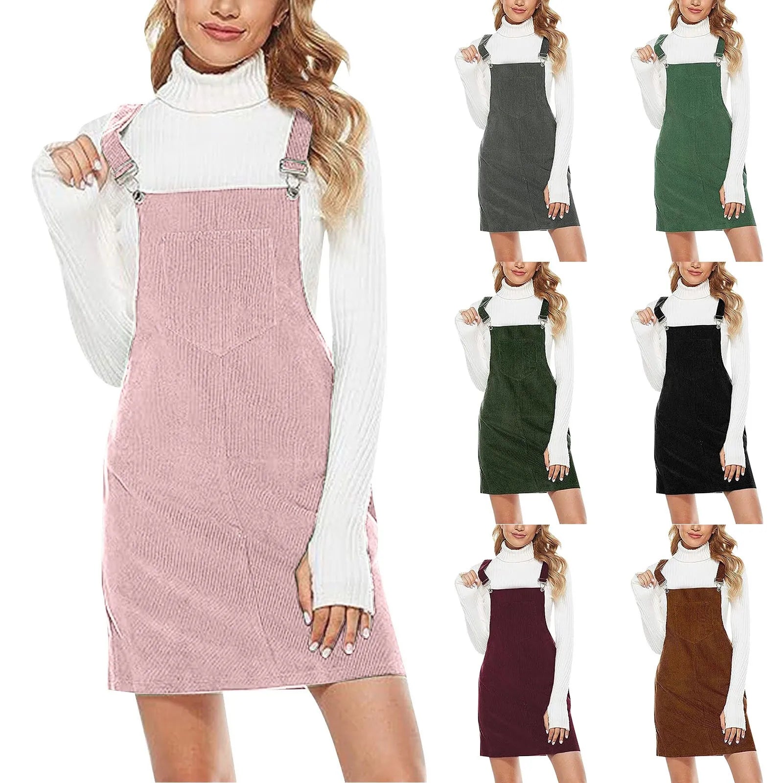 robe salopette velours côtelé