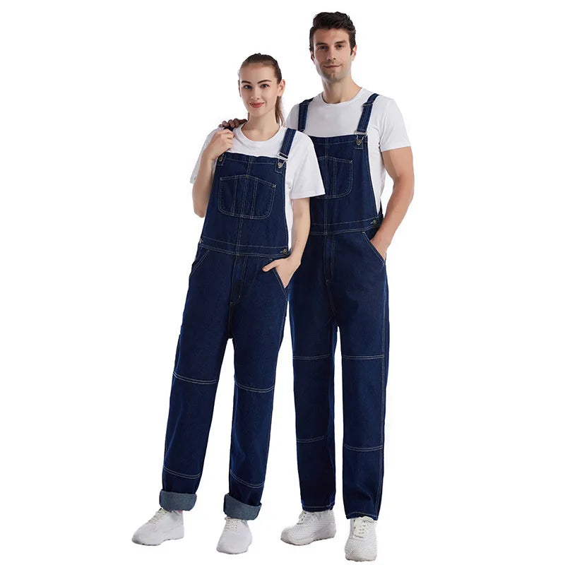 mode casual chic salopette bleue