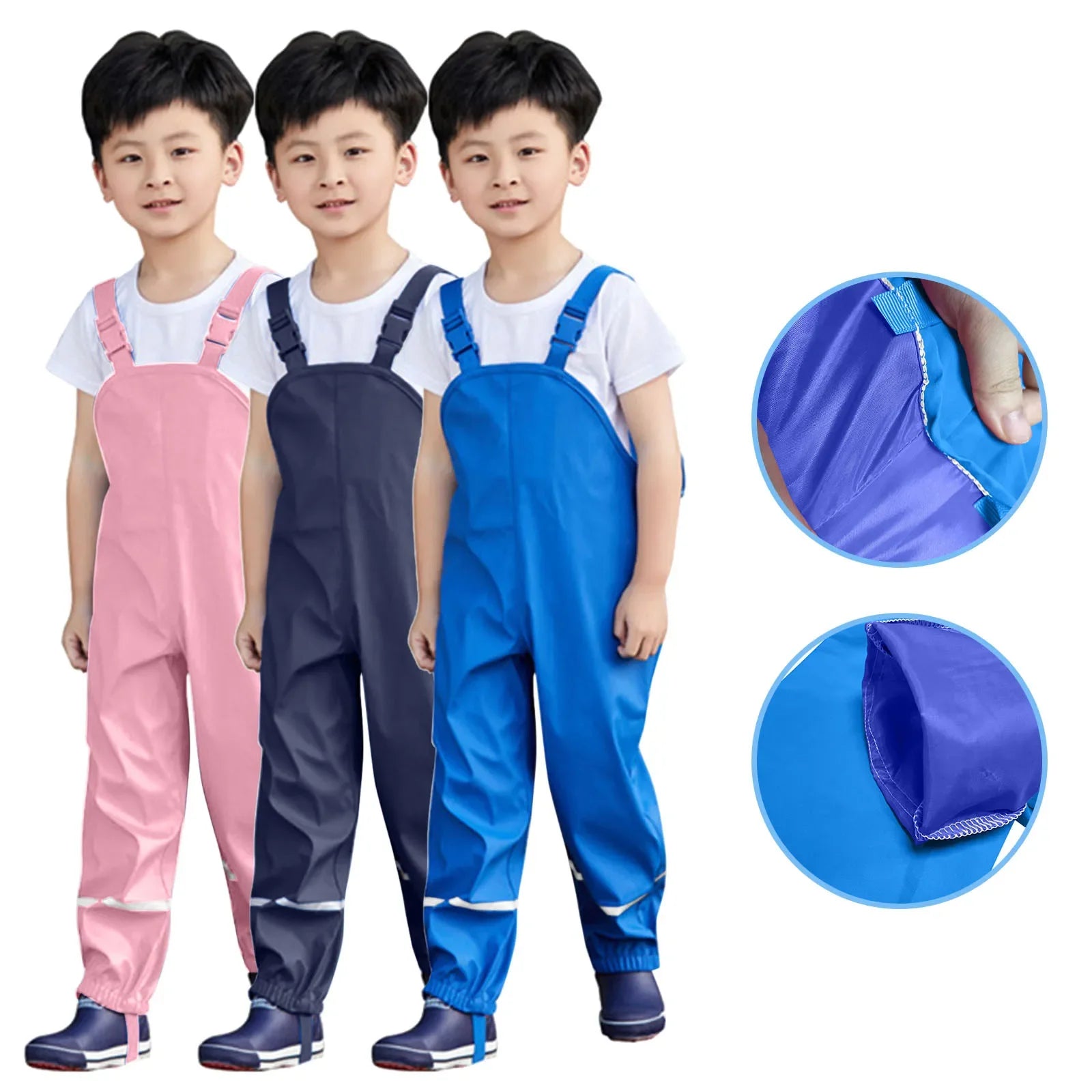 enfant portant une salopette imperméable