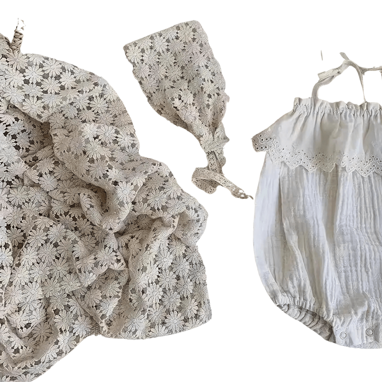 Broderie Élégante Salopette Bébé
