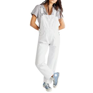 salopette blanche en jean pour femme
