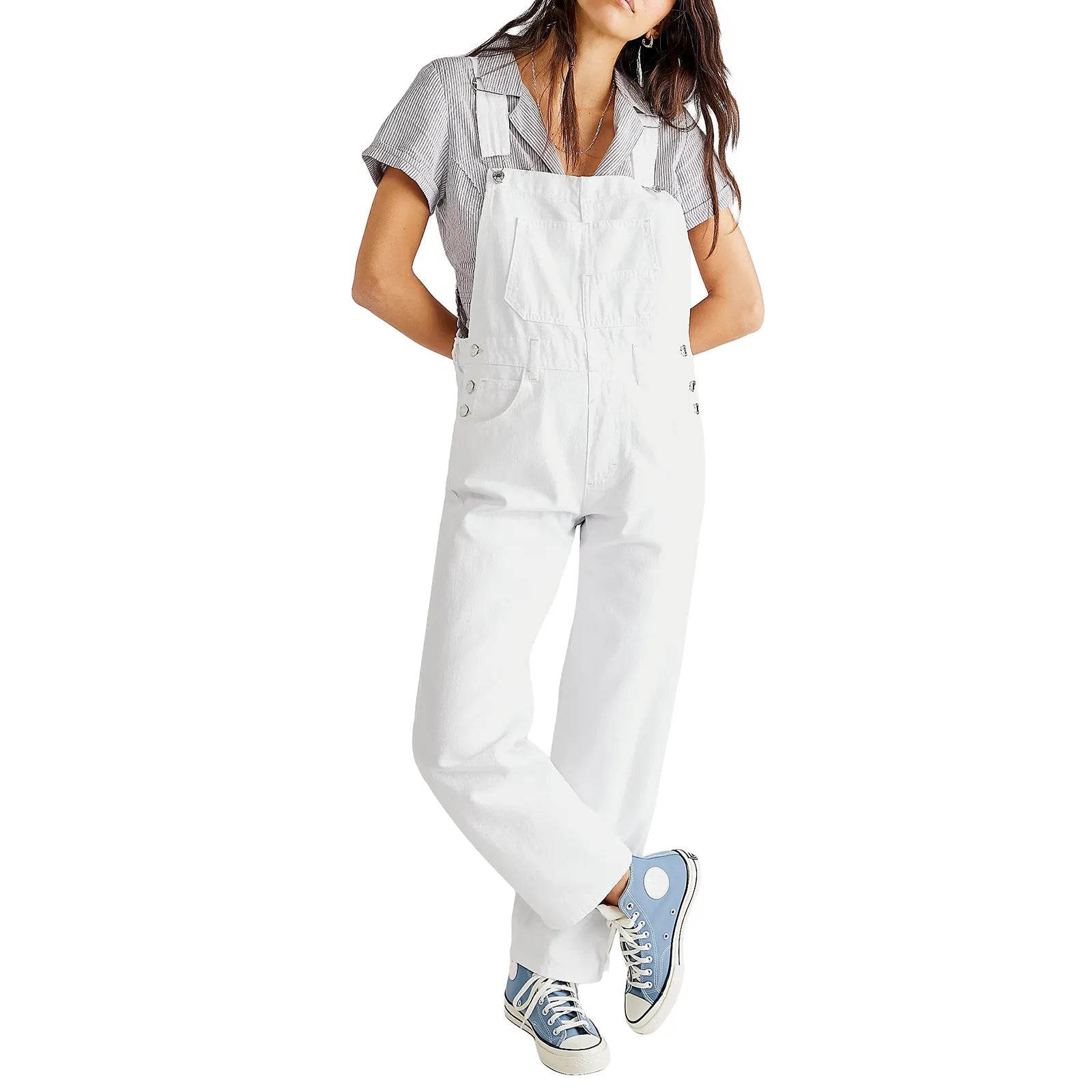 salopette blanche en jean pour femme