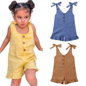 salopette pour fille courte jaune