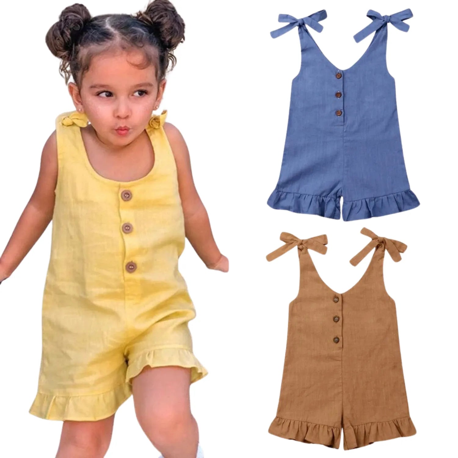 salopette pour fille courte jaune