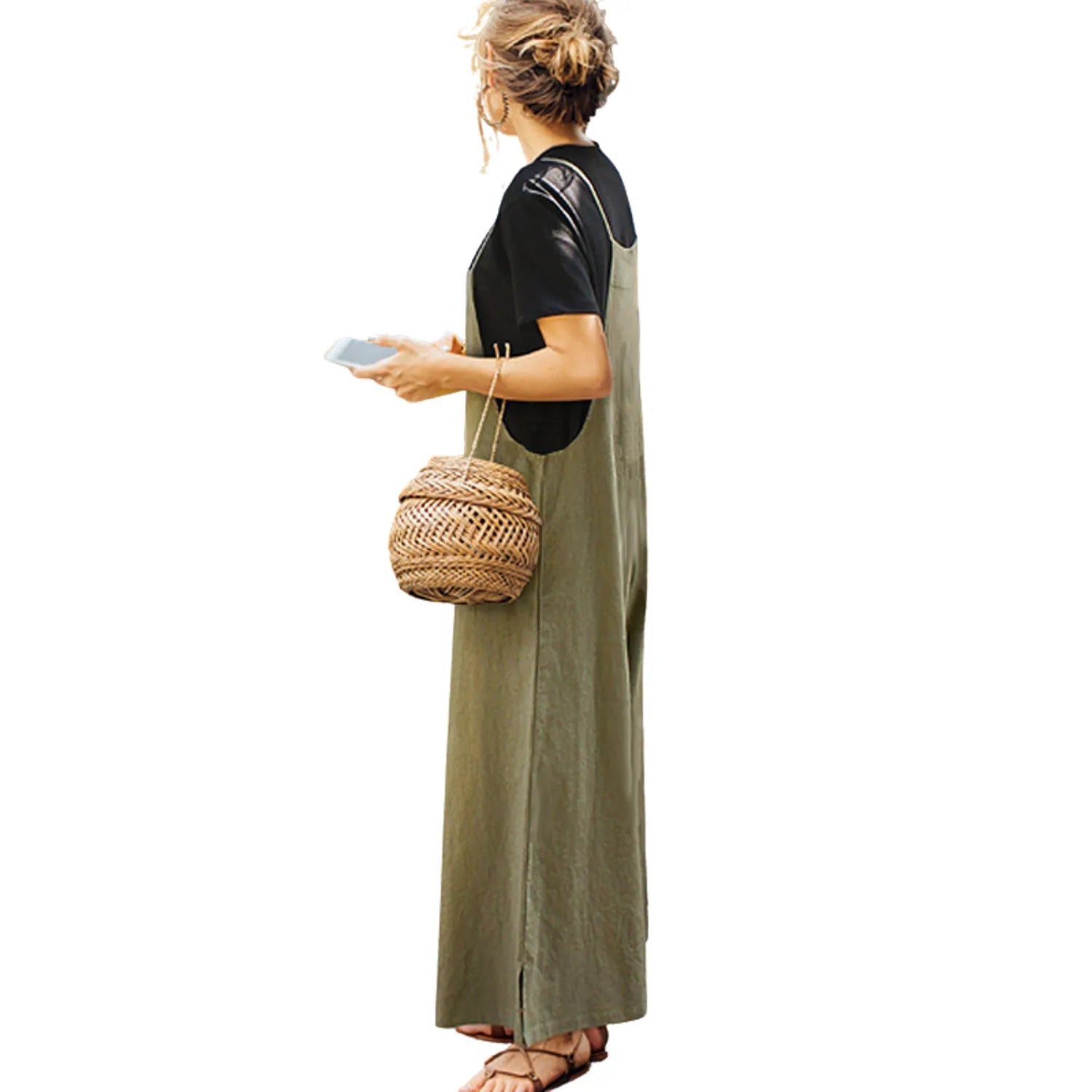 Robe salopette de grossesse en coton