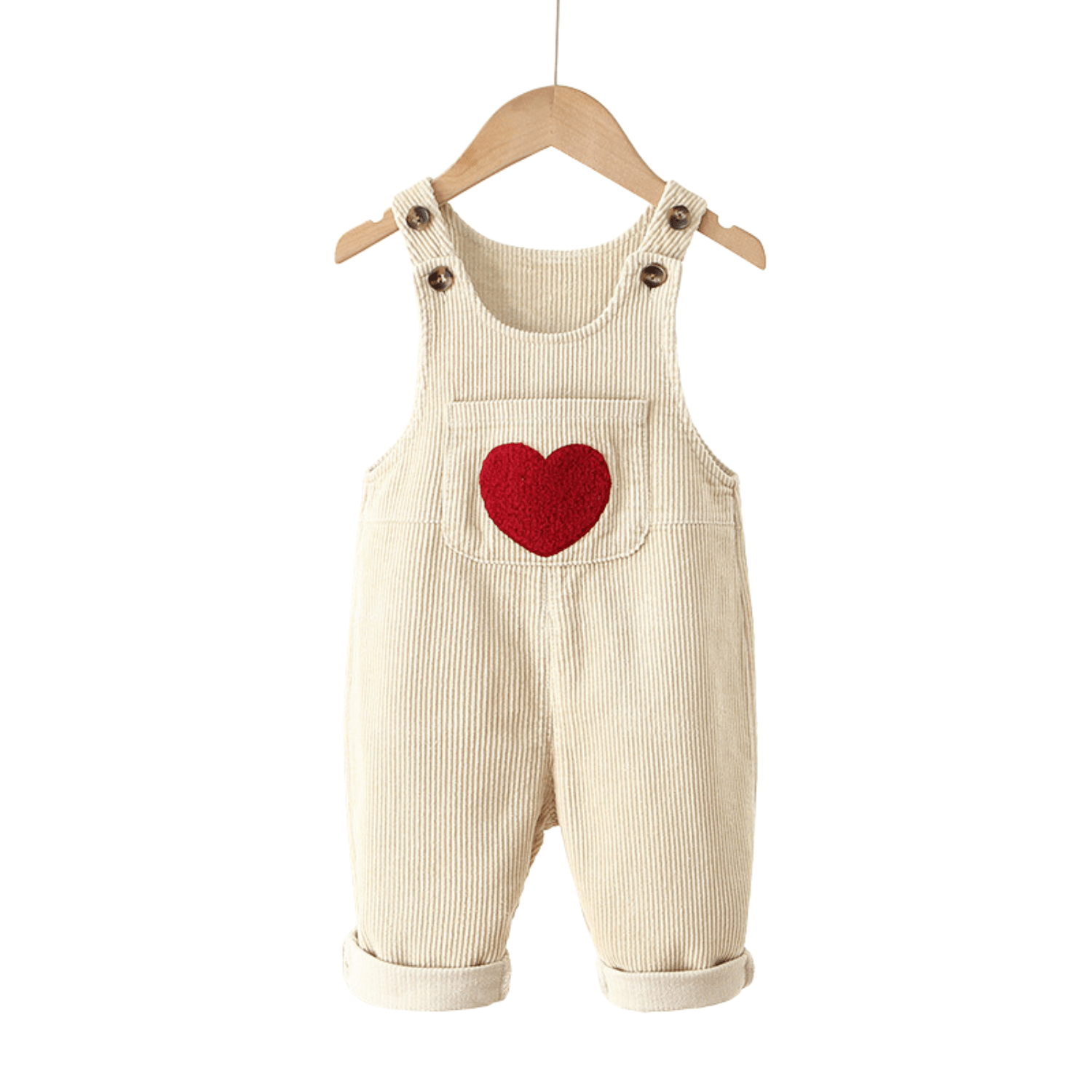 motif cœur sur salopette enfant
