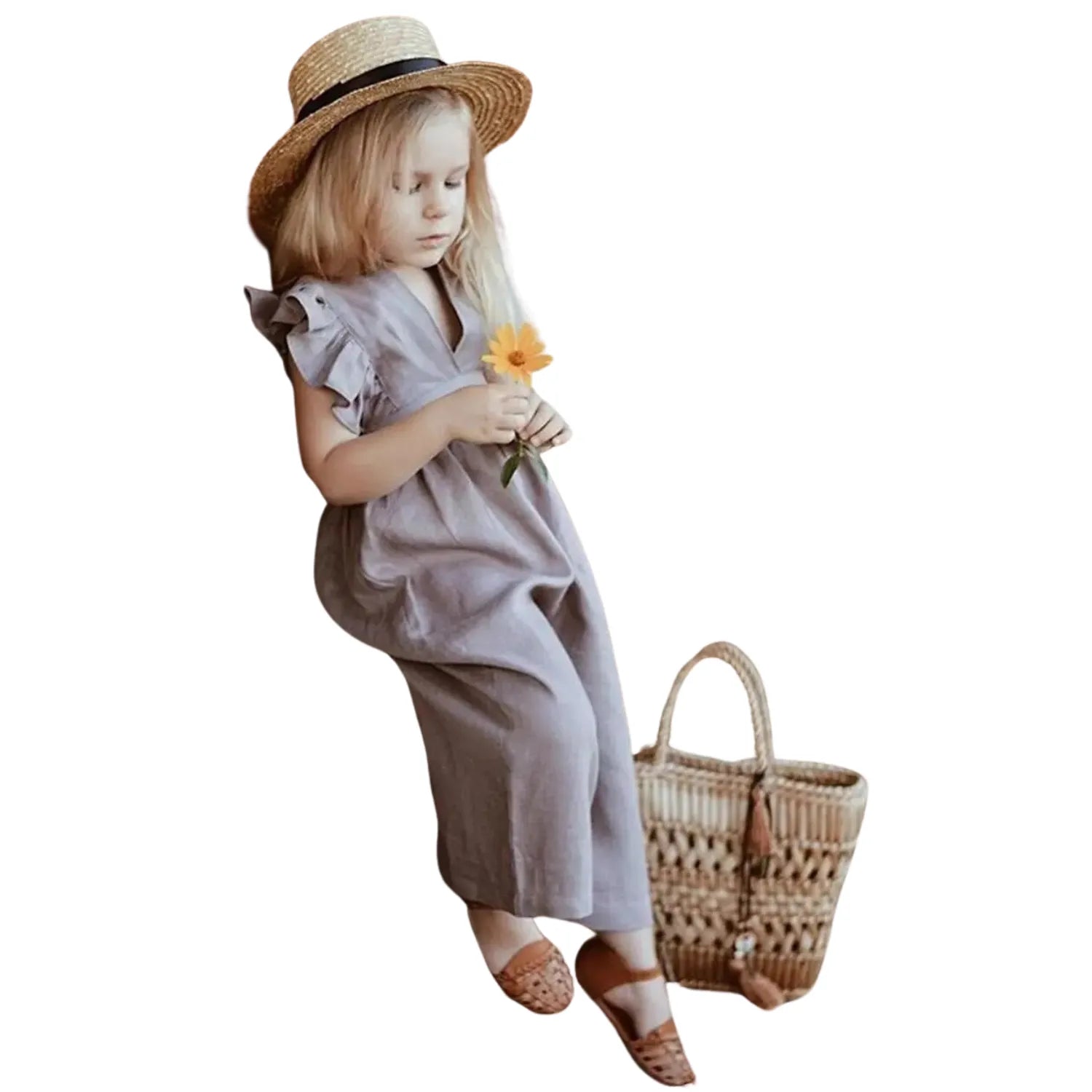 salopette rose petite fille