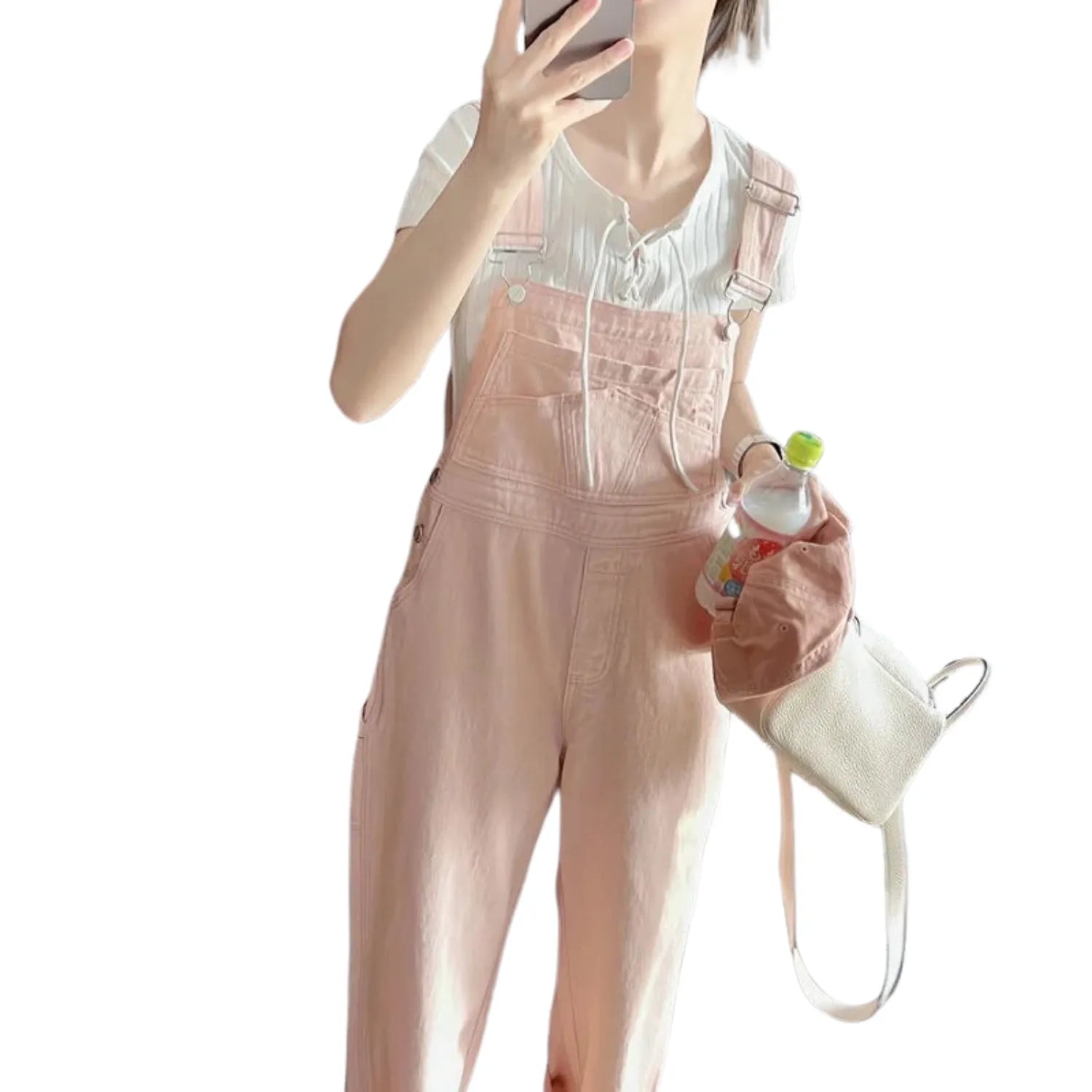 tenue en jean rose