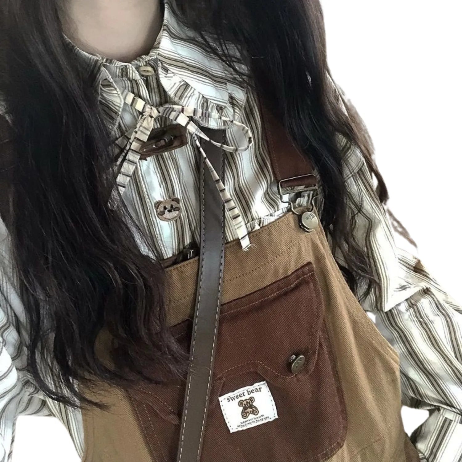 salopette tendance marron en jean