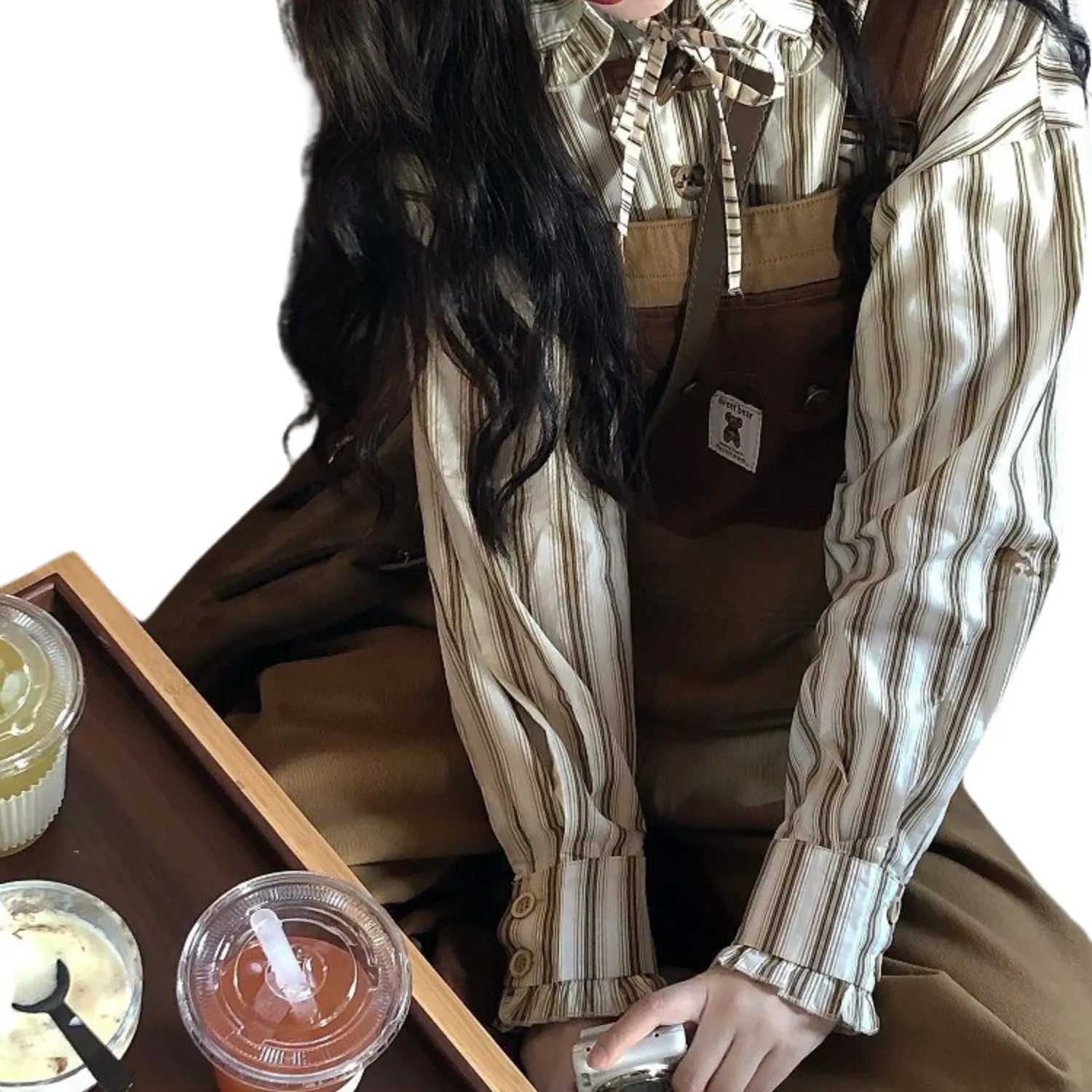 tenue salopette marron femme