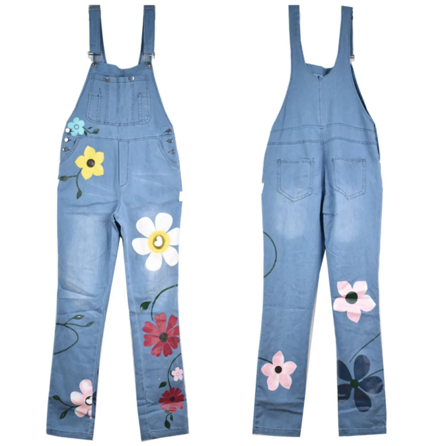 vêtement floral en denim pour femme
