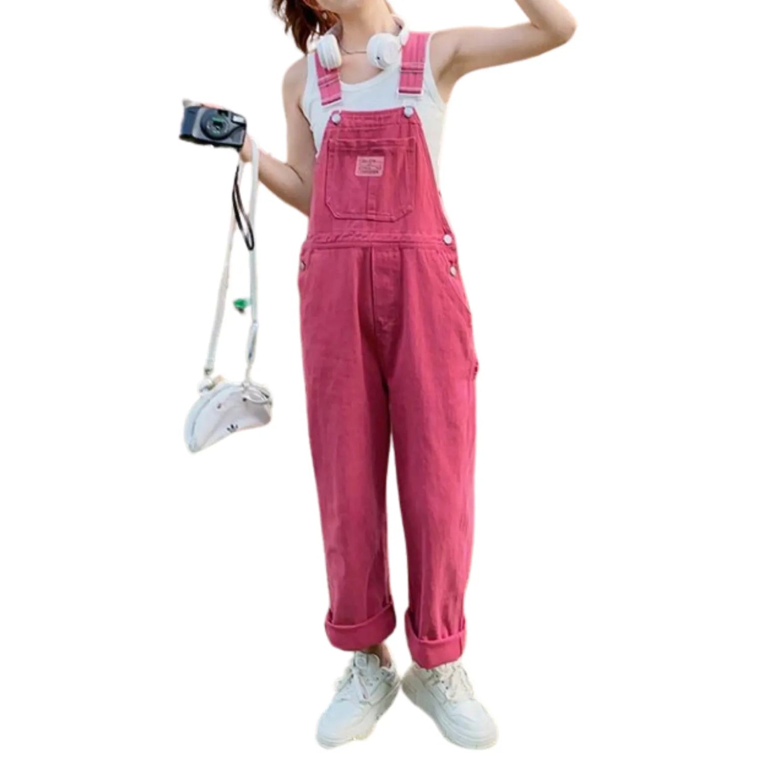 style salopette jean rose femme