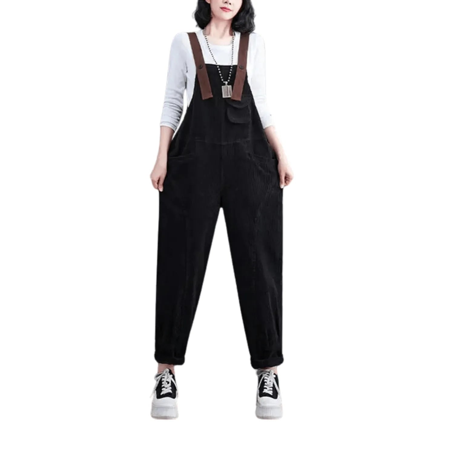 salopette en nylon noir pour femme