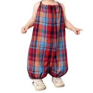 Salopette Enfant à Carreaux avec Pompon