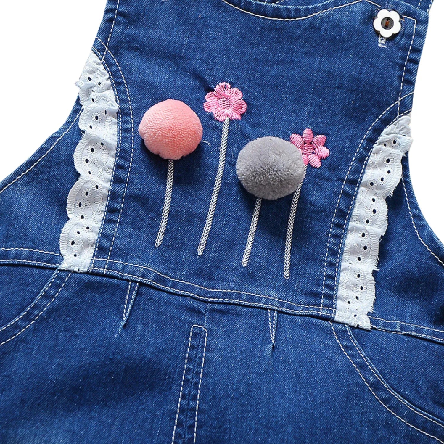 style enfant salopette pompons