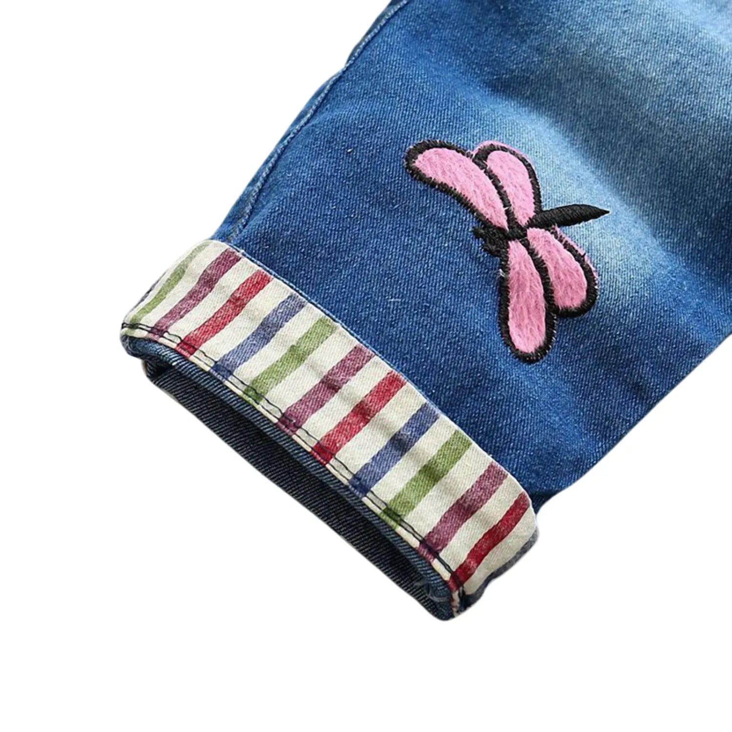 salopette enfant avec pompons et papillons