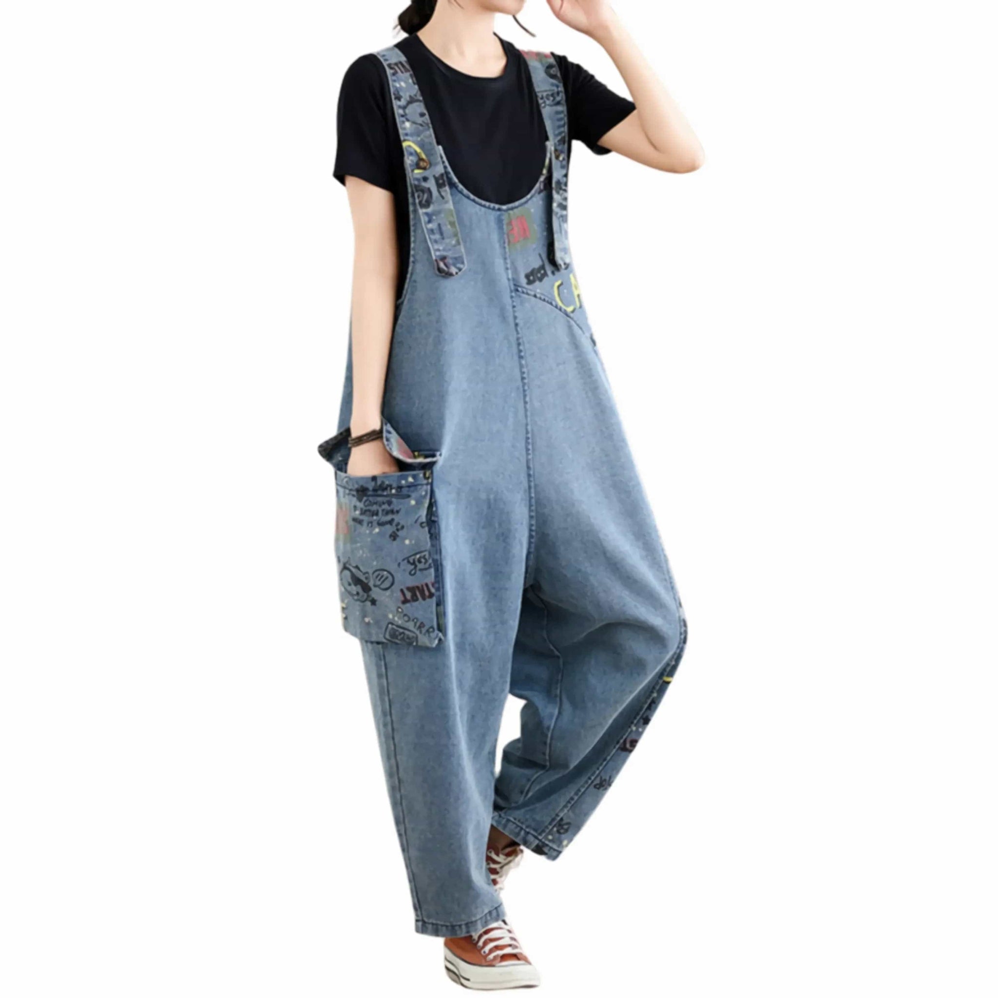 mode salopette large femme
