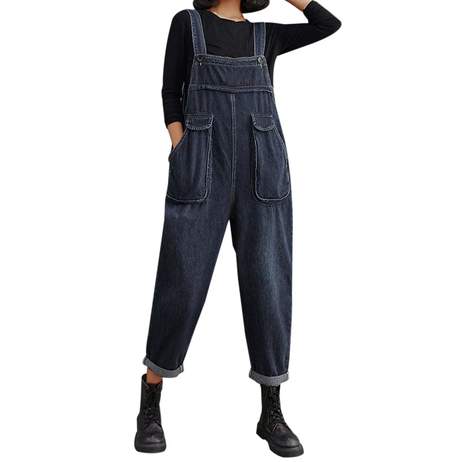 look vintage salopette jean femme