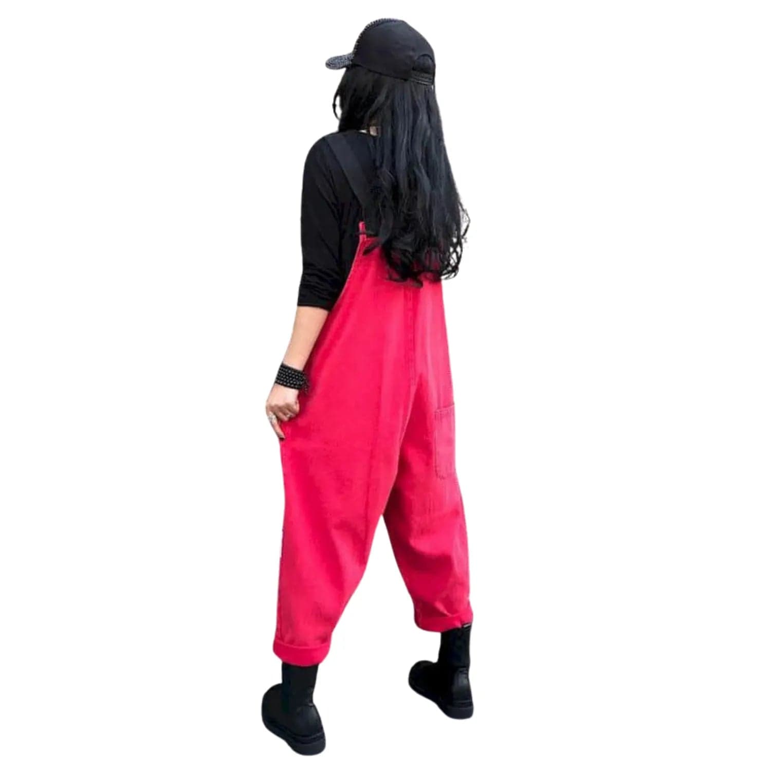 tenue tendance salopette rouge