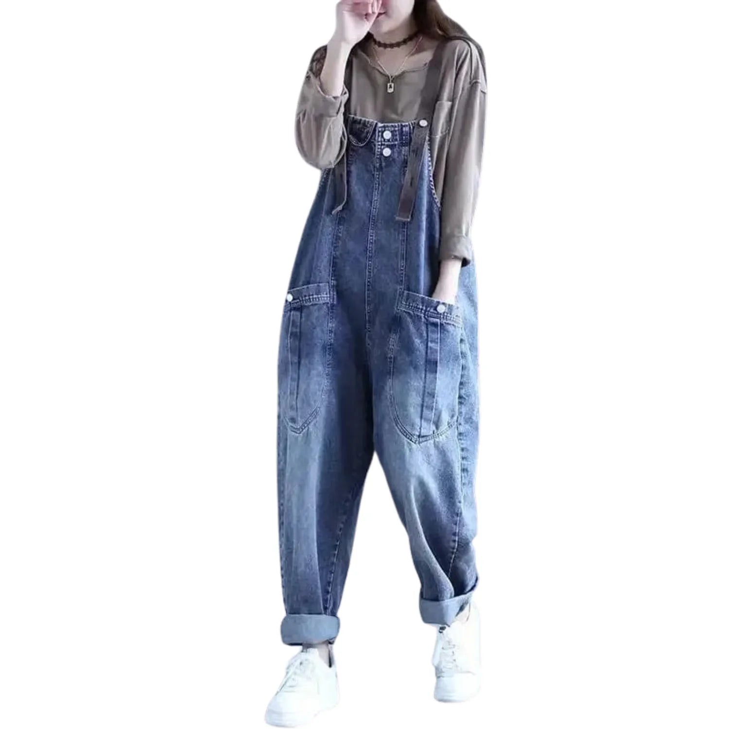 mode femme salopette denim