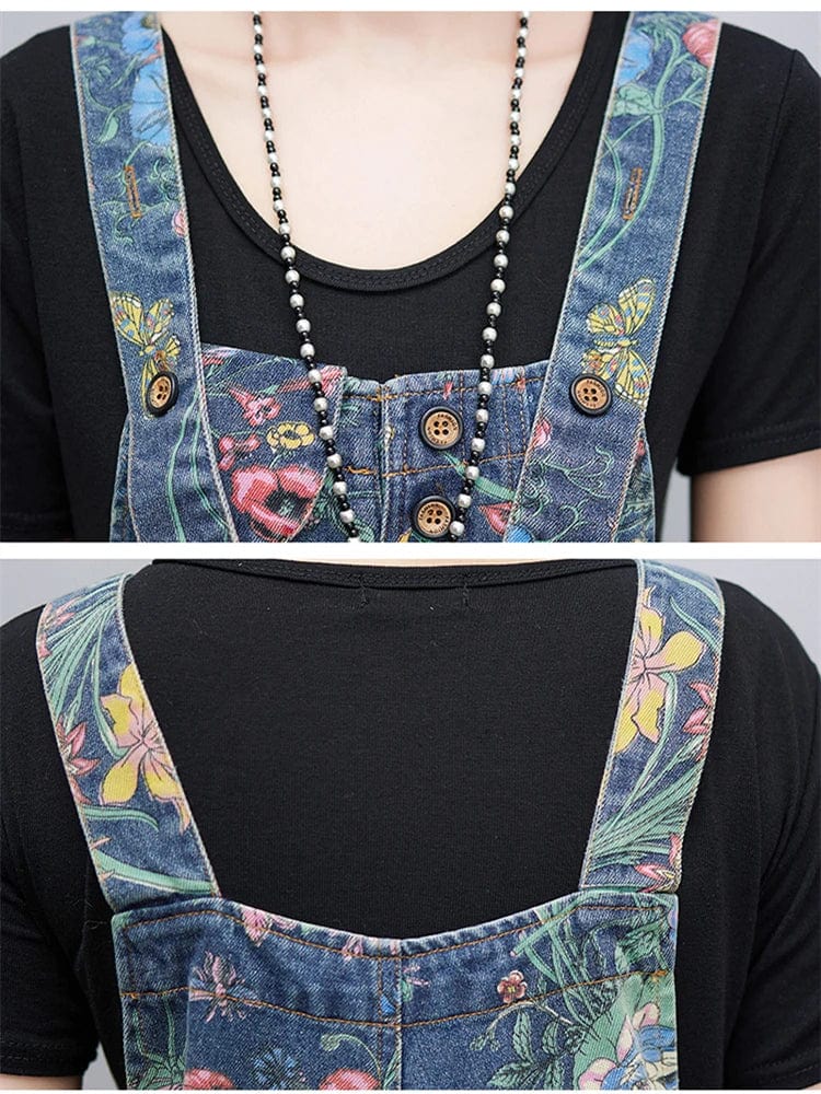 Design floral salopette large femme