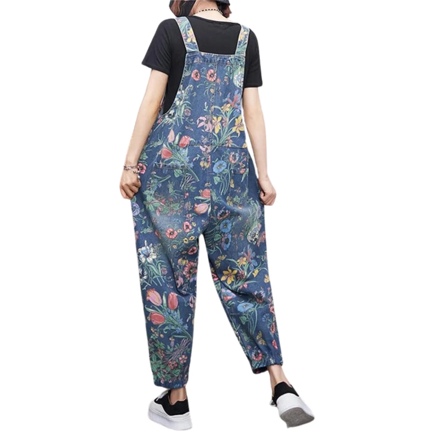 Motif floral salopette femme