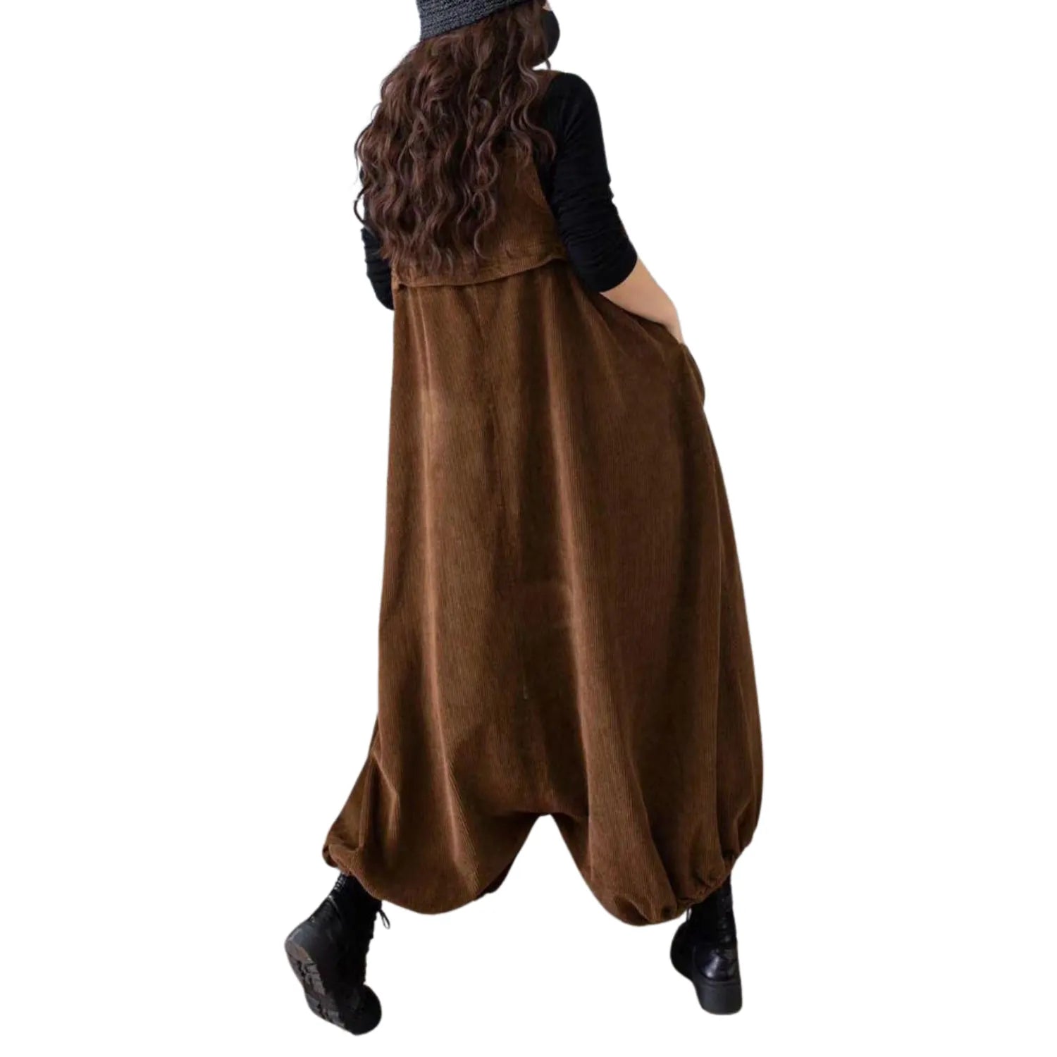 Tenue bohème salopette en velours
