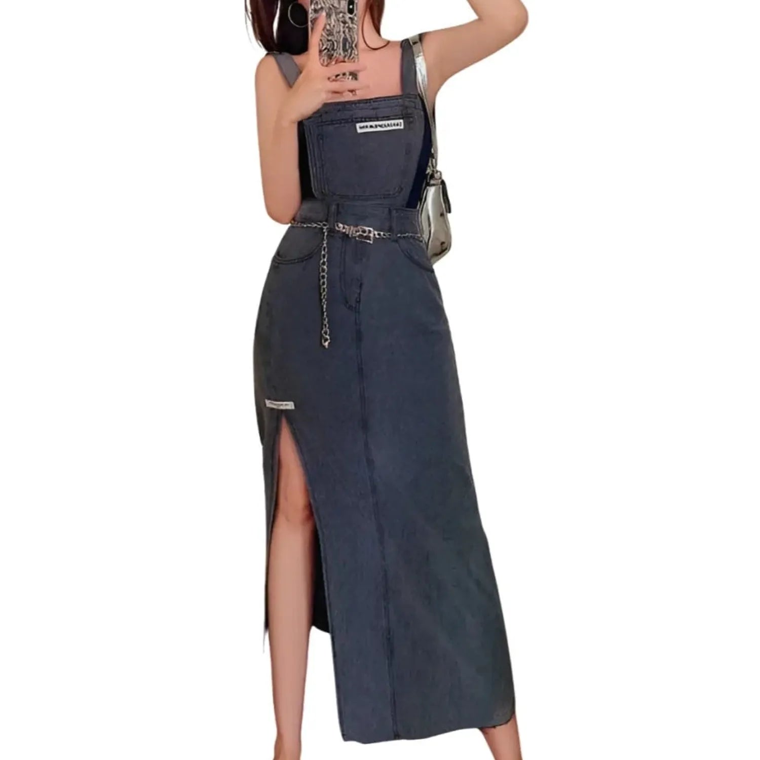 style robe salopette grise