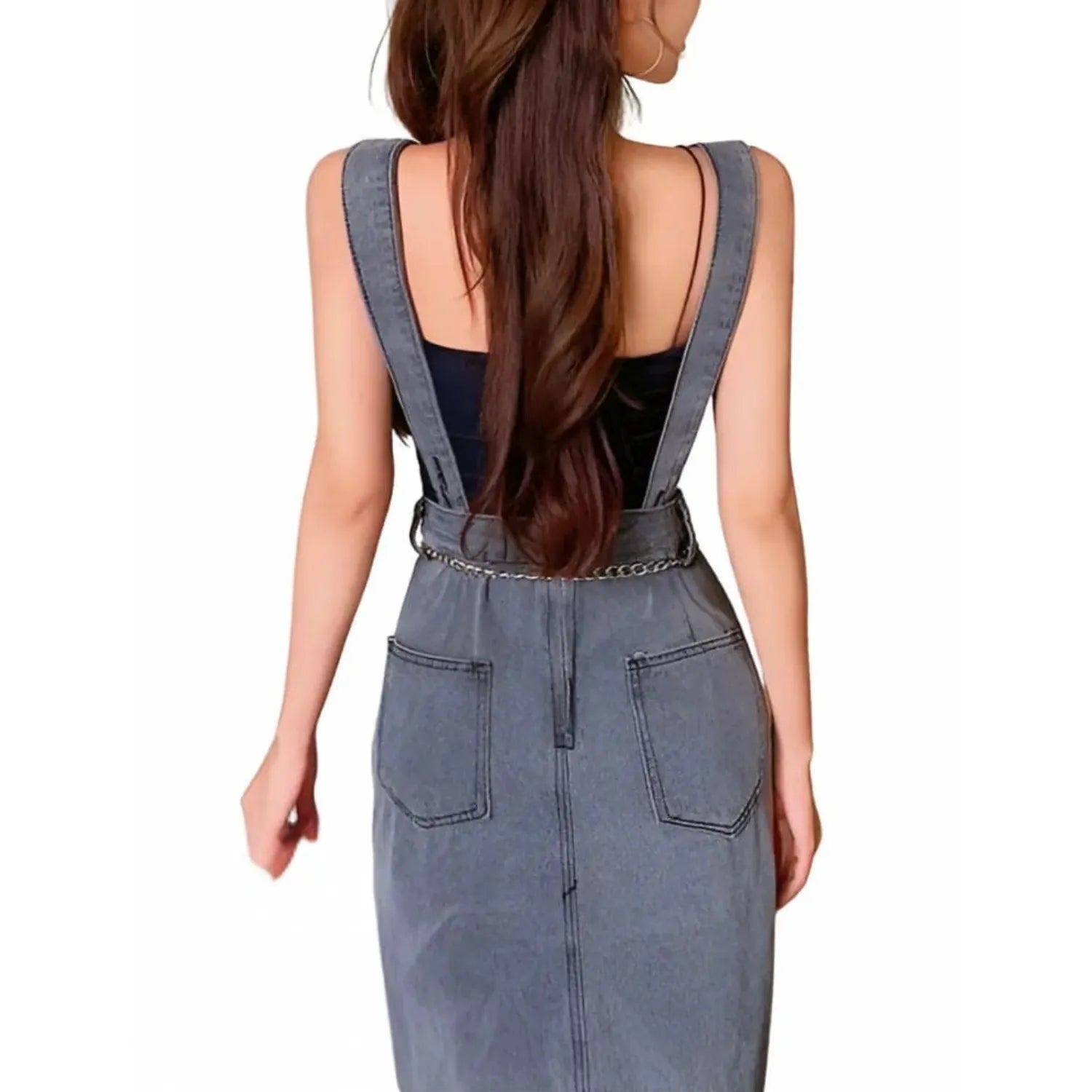 élégante salopette robe grise