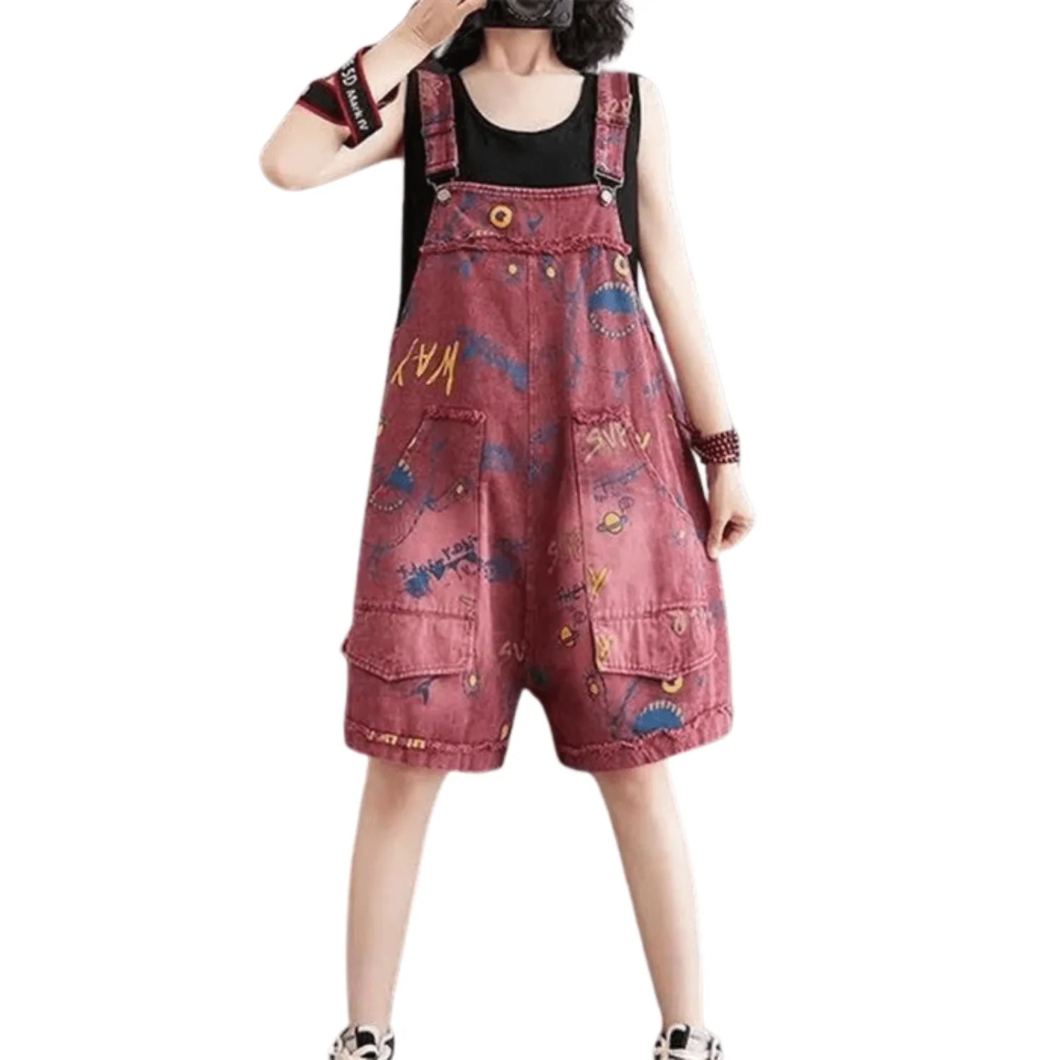 salopette rouge oversize femme