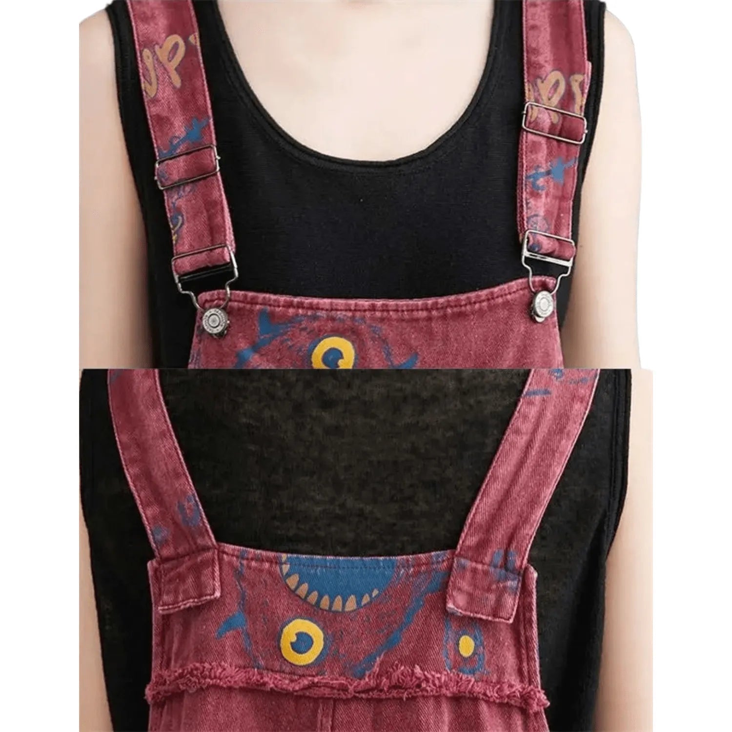 style oversize salopette rouge