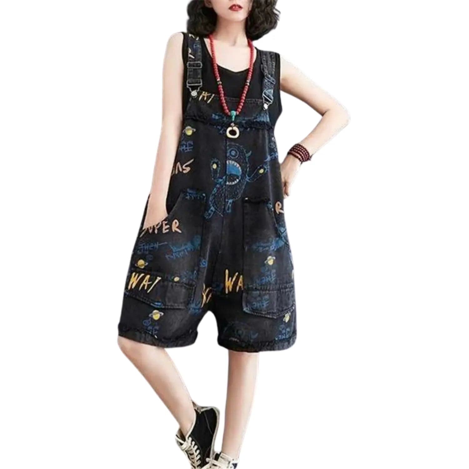 Salopette Robe Femme Style Oversize Noire