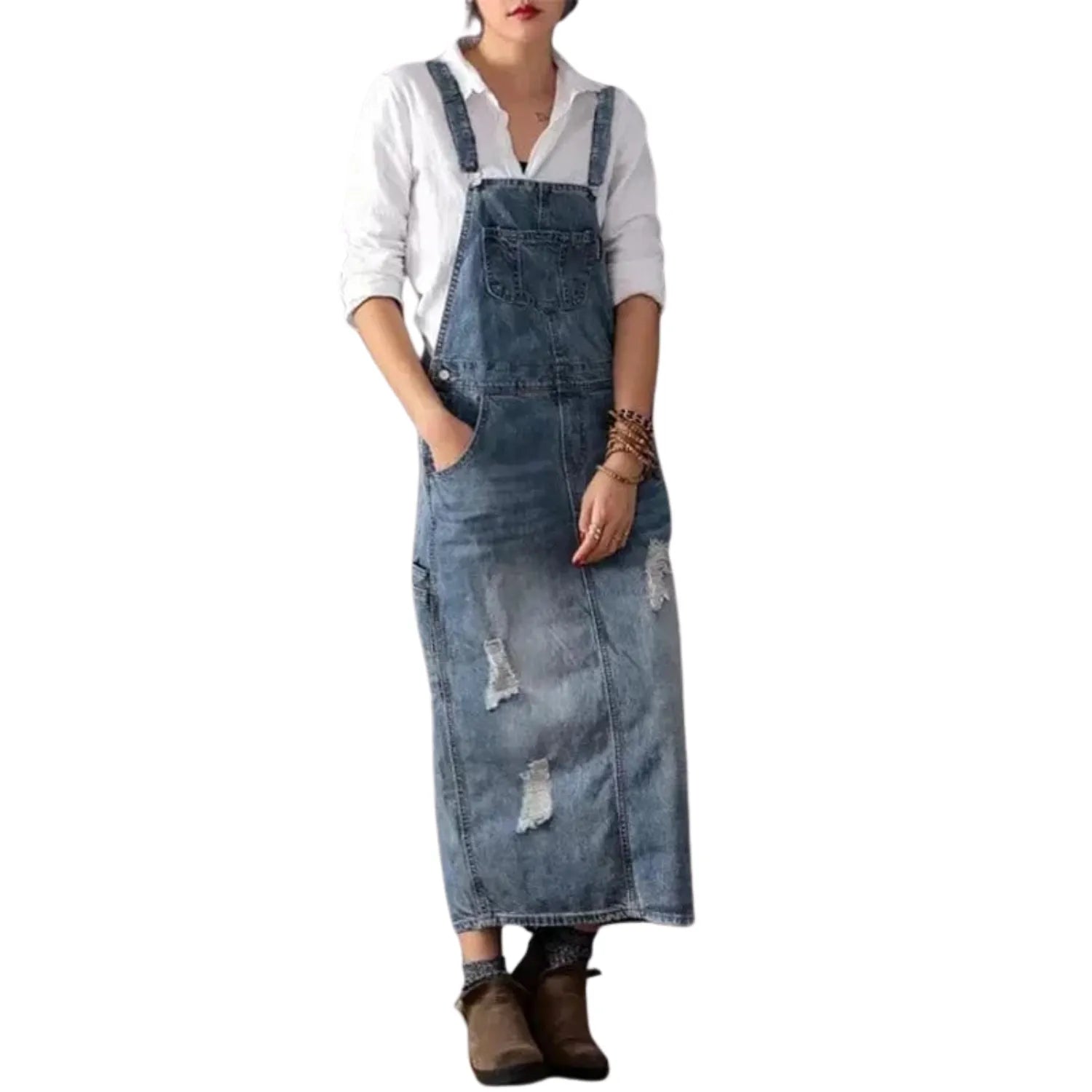 Salopette Robe Longue en Jean