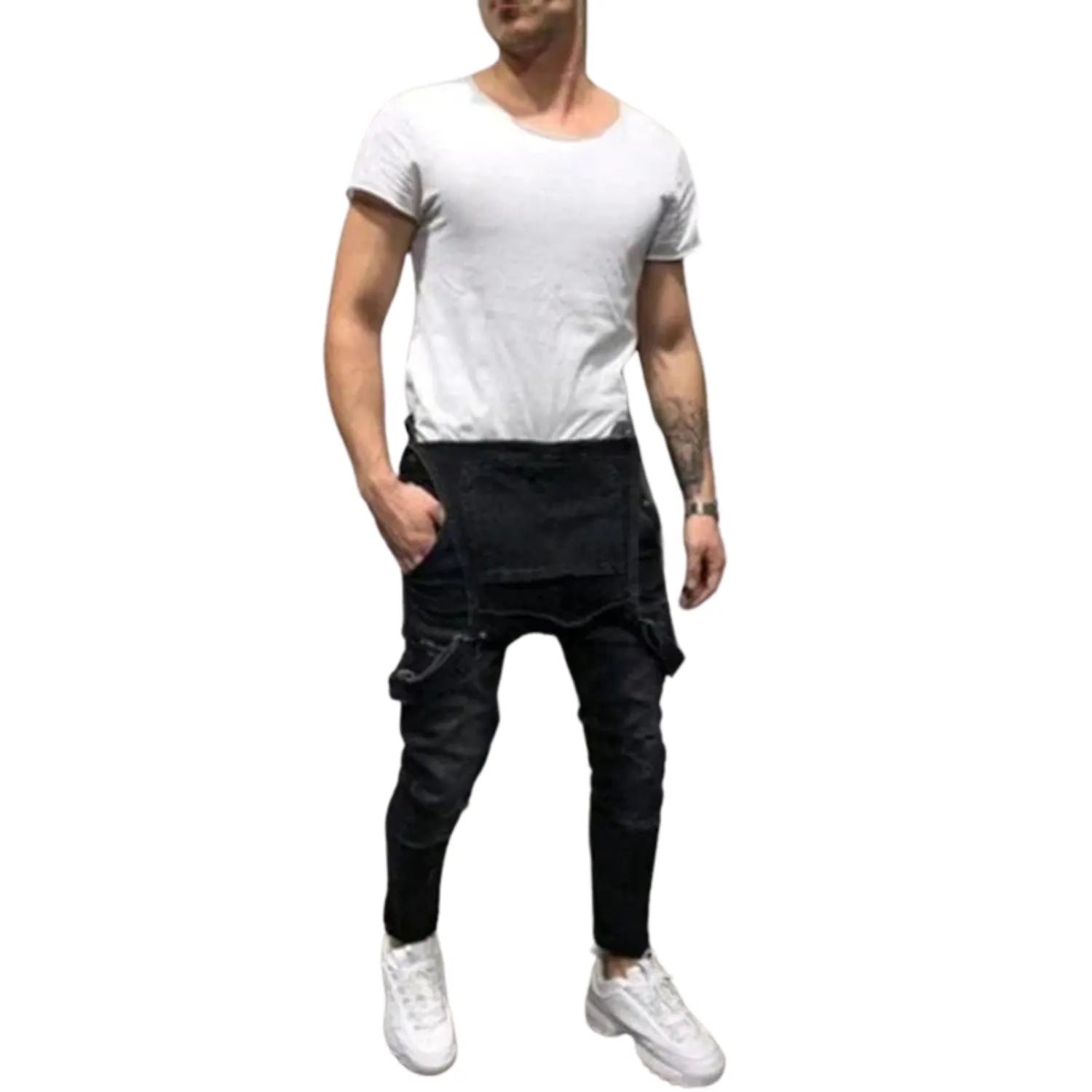 salopette homme noire en denim