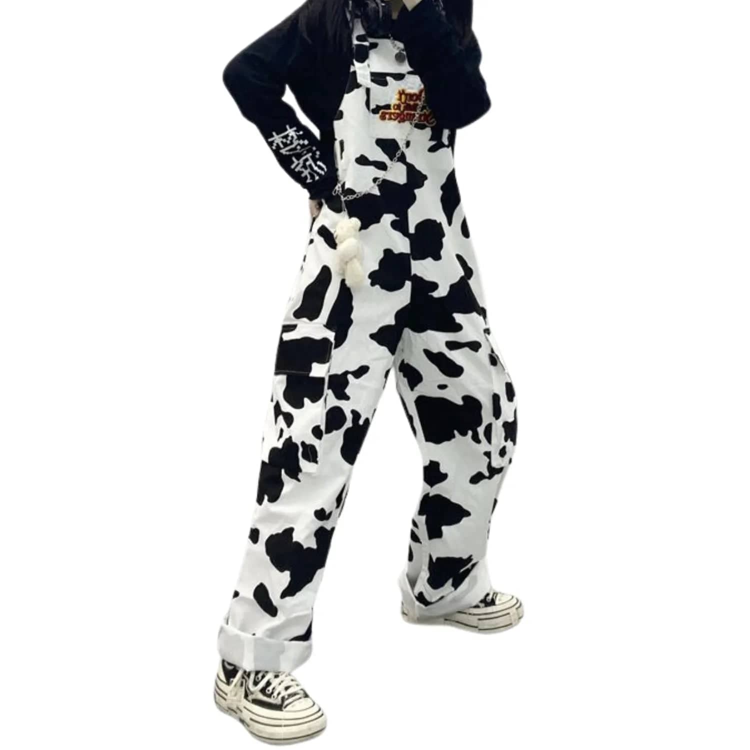 motif vache salopette femme
